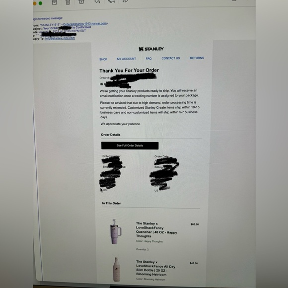 Stanley X LoveShackFancy 40oz Quencher Everblooming Rosettes NEVER Opened - Picture 5 of 8